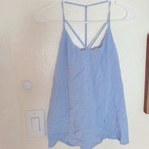 Blue t back tank